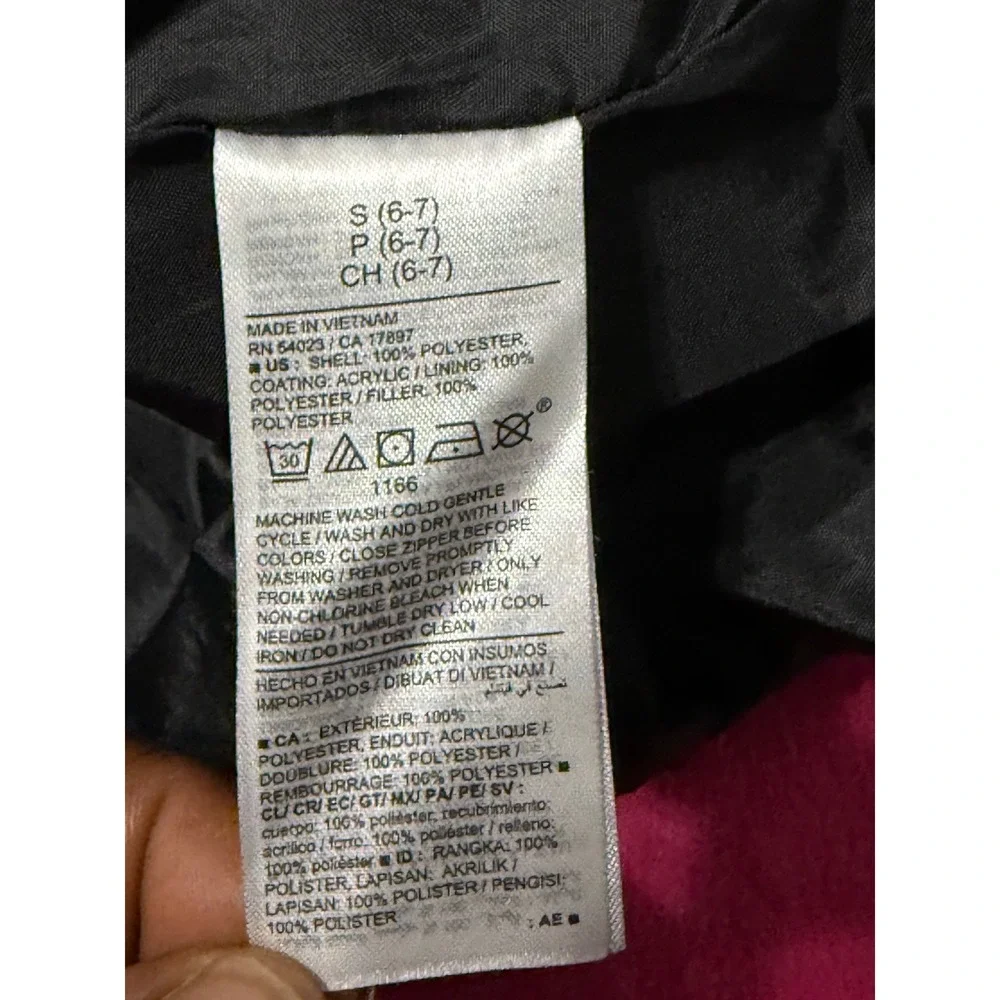 Old Navy Boys Black Sherpa Lined Puffer Jacket Water Resistant Hooded Size S 6-7